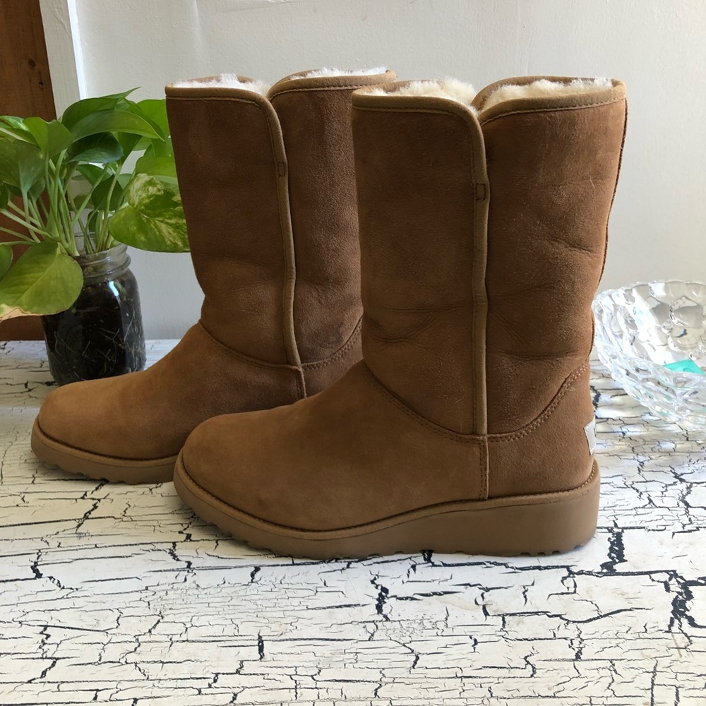 UGG Chestnut Suede Mid-Calf Winter Boots